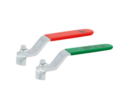 Flat lever handle for ball valves and bibcock