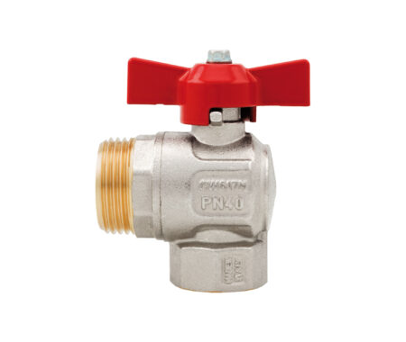 Ideal angle ball valve without union, full flow for manifolds