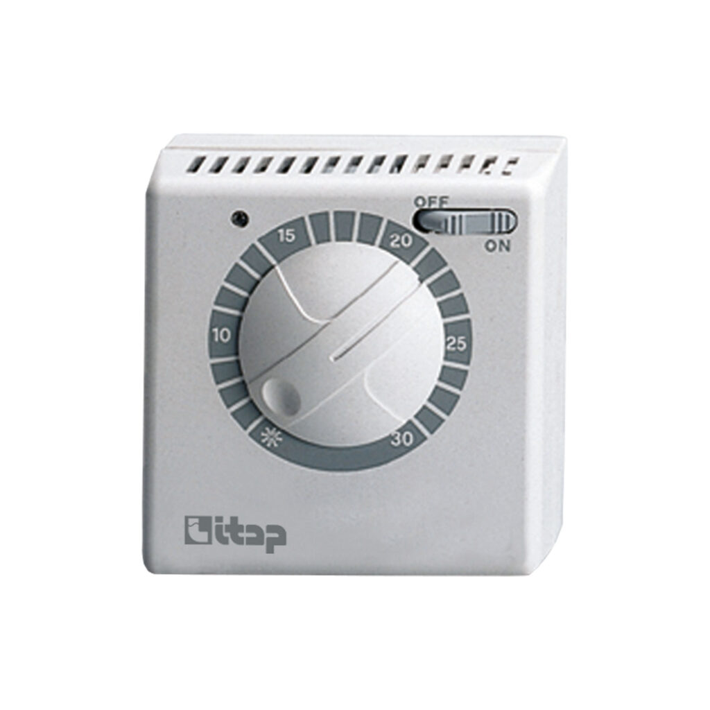 820CS Thermostat d'ambiance mécanique avec commutateur, interrupteur on/off  et voyant de fonctionnement - Itap